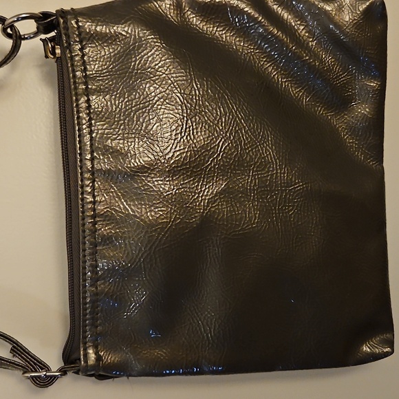 Vtg AVON Patent Gray Faux Leather Crossbody Bag - Picture 6 of 11